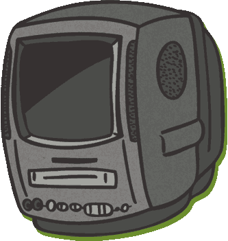 One-block TV and VCR player