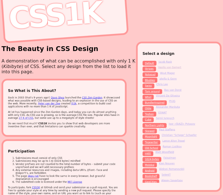 Projet web CSS 1k