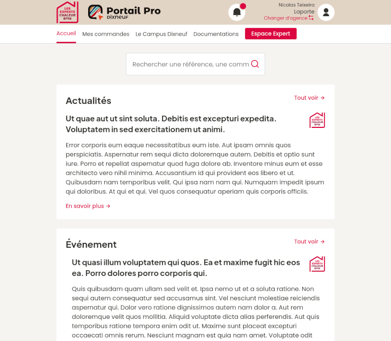 Projet web Dixneuf Portail Pro