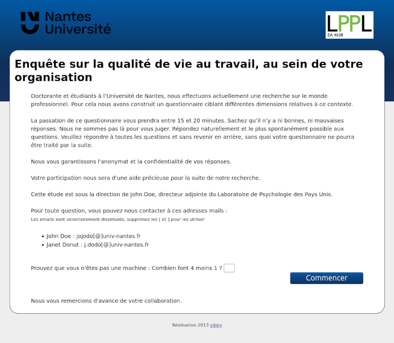 Projet web Formulaire Likert